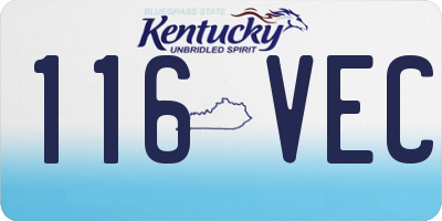 KY license plate 116VEC