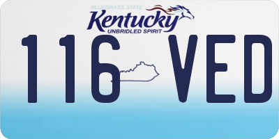 KY license plate 116VED