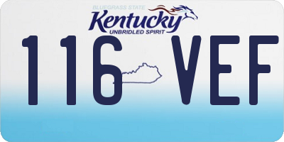 KY license plate 116VEF