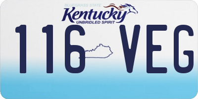 KY license plate 116VEG