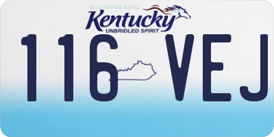 KY license plate 116VEJ