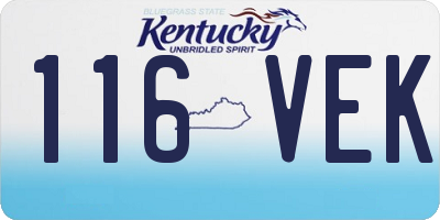 KY license plate 116VEK