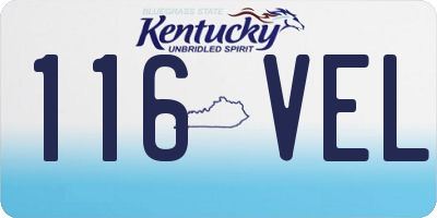 KY license plate 116VEL