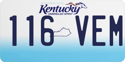 KY license plate 116VEM