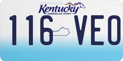 KY license plate 116VEO
