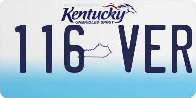 KY license plate 116VER