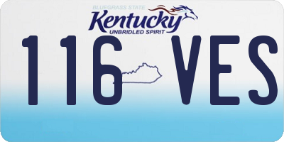 KY license plate 116VES
