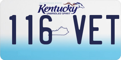 KY license plate 116VET