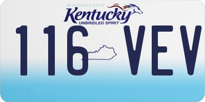 KY license plate 116VEV