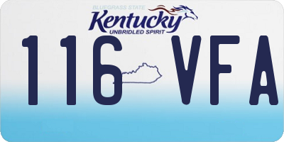 KY license plate 116VFA