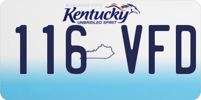 KY license plate 116VFD