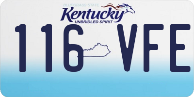KY license plate 116VFE