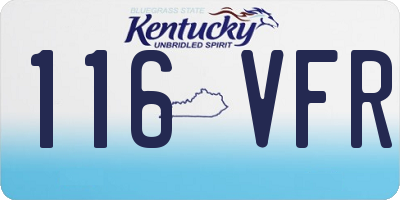 KY license plate 116VFR