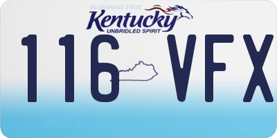 KY license plate 116VFX