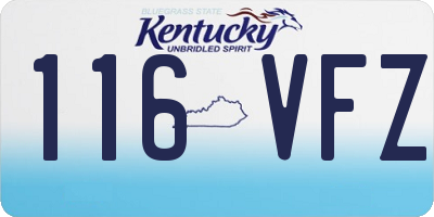 KY license plate 116VFZ