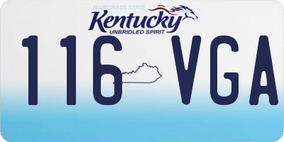 KY license plate 116VGA
