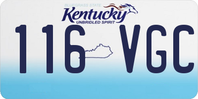 KY license plate 116VGC