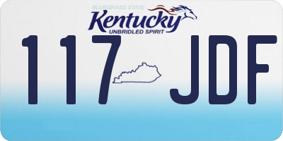KY license plate 117JDF