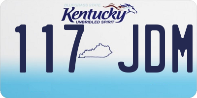KY license plate 117JDM