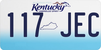 KY license plate 117JEC