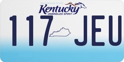 KY license plate 117JEU