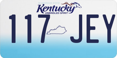 KY license plate 117JEY