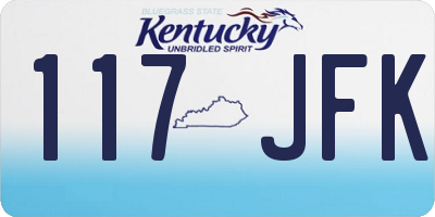 KY license plate 117JFK