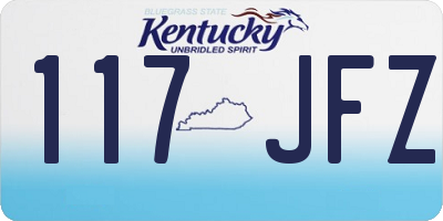 KY license plate 117JFZ