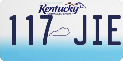 KY license plate 117JIE