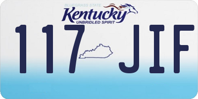 KY license plate 117JIF