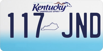 KY license plate 117JND