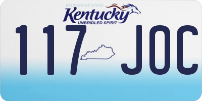 KY license plate 117JOC