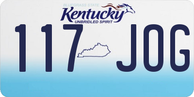 KY license plate 117JOG