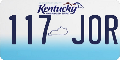 KY license plate 117JOR