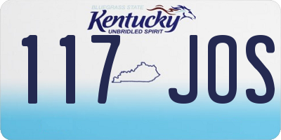 KY license plate 117JOS