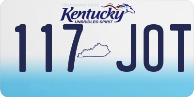 KY license plate 117JOT
