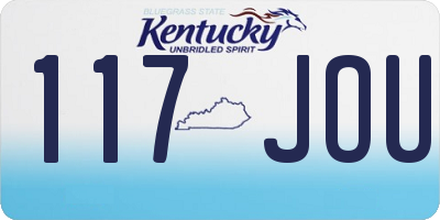 KY license plate 117JOU