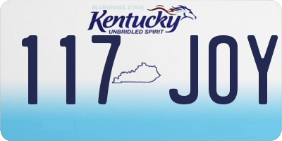KY license plate 117JOY