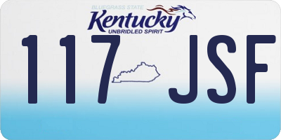 KY license plate 117JSF