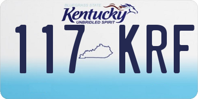 KY license plate 117KRF