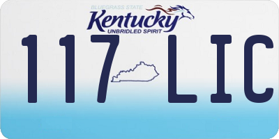 KY license plate 117LIC