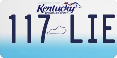 KY license plate 117LIE