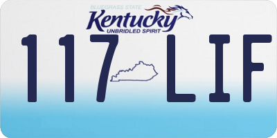 KY license plate 117LIF