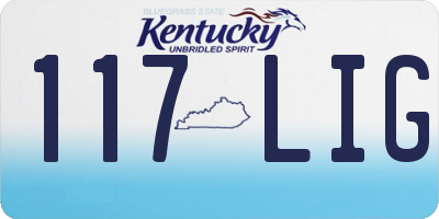 KY license plate 117LIG