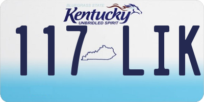 KY license plate 117LIK