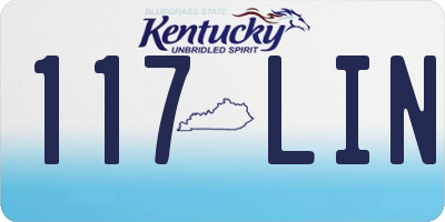 KY license plate 117LIN