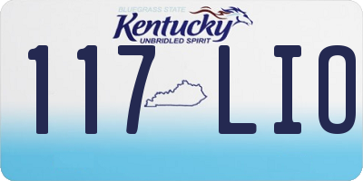 KY license plate 117LIO