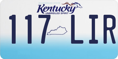 KY license plate 117LIR