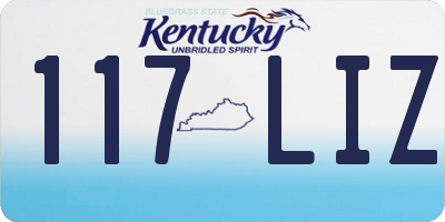 KY license plate 117LIZ