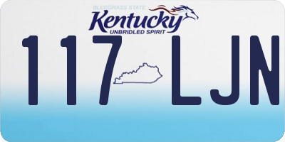 KY license plate 117LJN